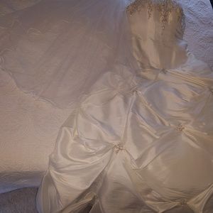Allure Bridals #10/897962 Sz 10, Ivory with veil